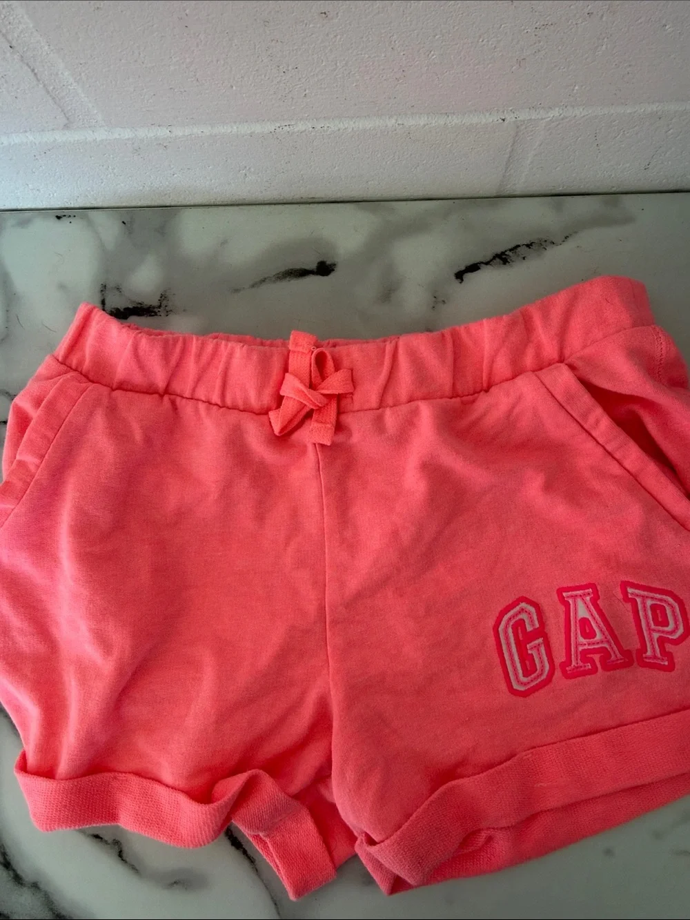 GAP KIDS bright Coral Tie-Waist Athletic Shorts